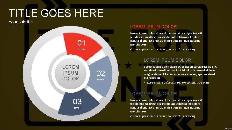 TITLE GOES HERE Your Subtitle LOREM IPSUM DOLOR Lorem ipsum dolor sit amet, consectetur