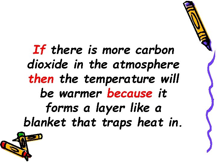 If there is more carbon dioxide in the atmosphere then the temperature will be