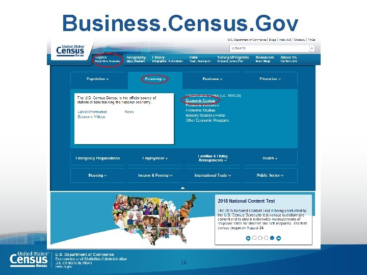 Business. Census. Gov 16 