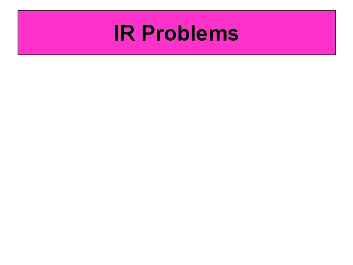 IR Problems 