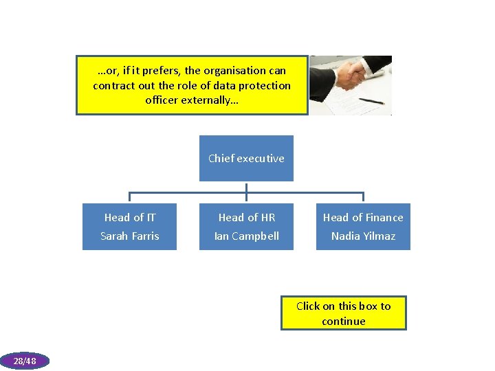 …or, if it prefers, the organisation can contract out the role of data protection
