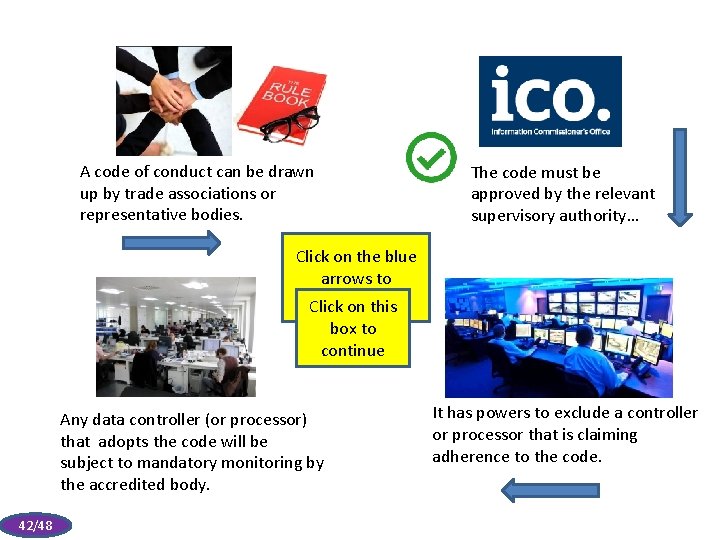 A code of conduct can be drawn up by trade associations or representative bodies.