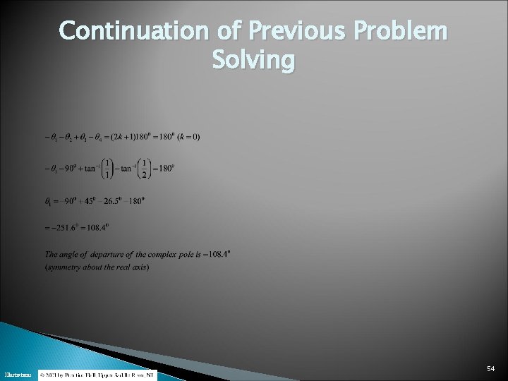 Continuation of Previous Problem Solving Illustrations 54 