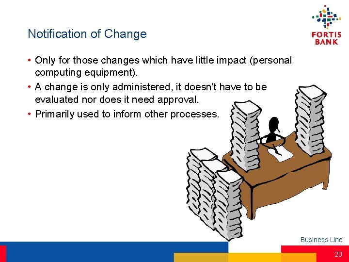 Notification of Change • Only for those changes which have little impact (personal computing