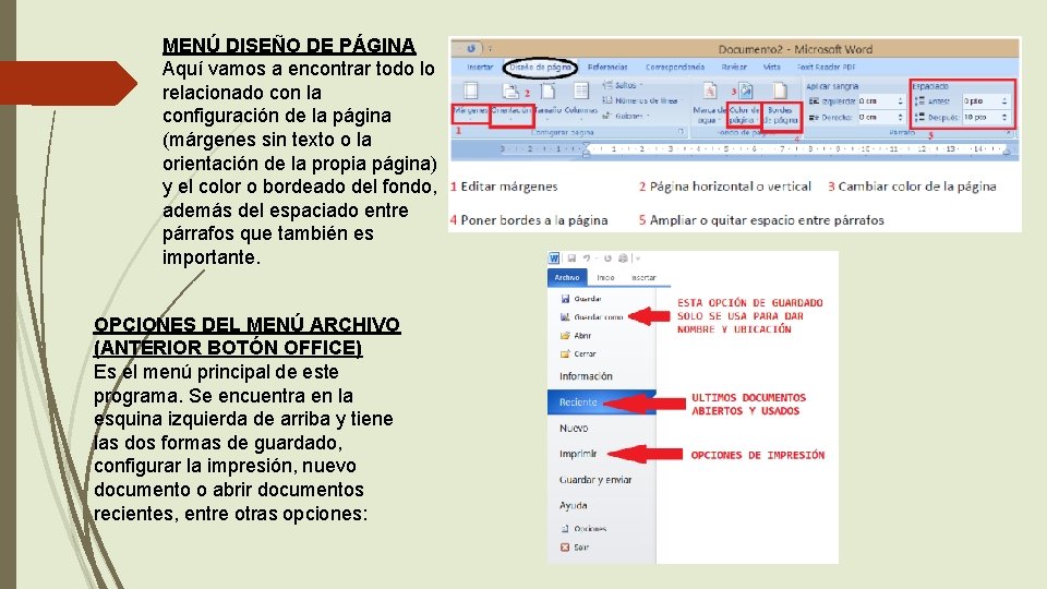 MENÚ DISEÑO DE PÁGINA Aquí vamos a encontrar todo lo relacionado con la configuración