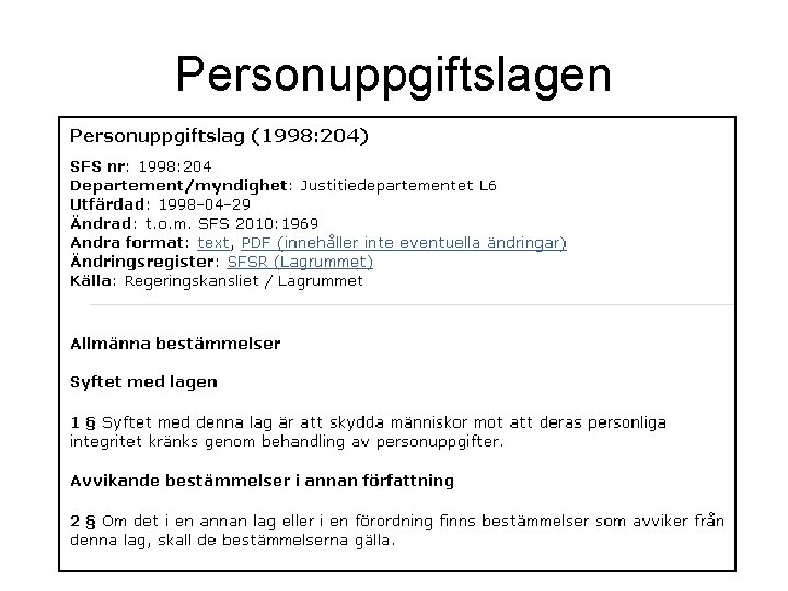 Personuppgiftslagen 