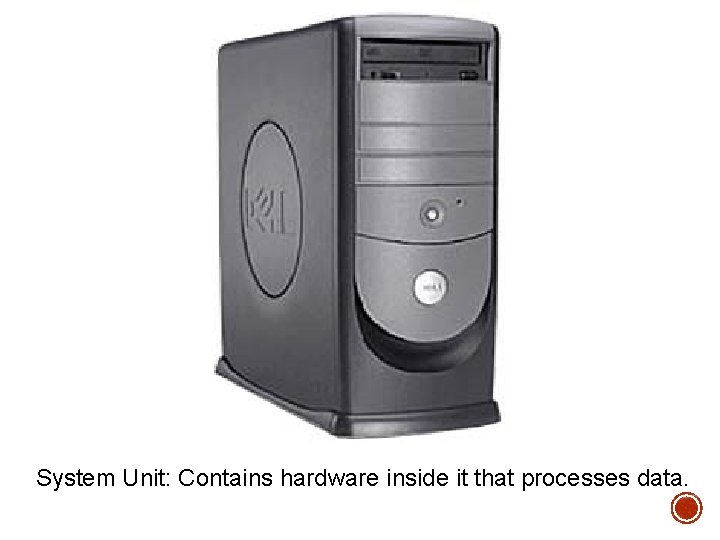 System Unit: Contains hardware inside it that processes data. System Unit: Contains hardware inside it that processes data.