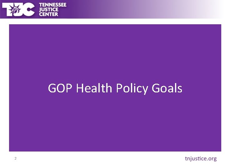 GOP Health Policy Goals 2 