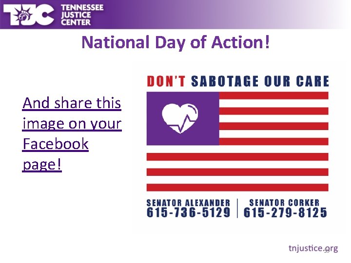 National Day of Action! And share this image on your Facebook page! 39 
