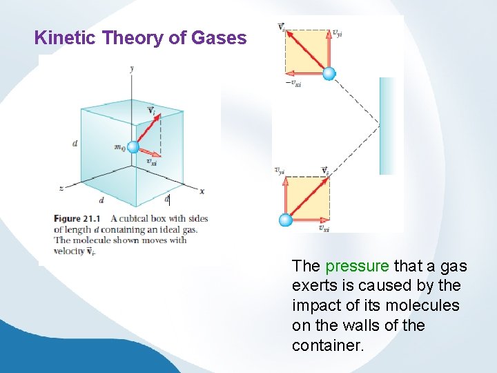 Kinetic Theory of Gases The pressure that a gas exerts is caused by the