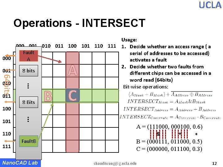 UCLA Operations - INTERSECT 011 100 8 Bits B C … 101 A … UCLA Operations - INTERSECT 011 100 8 Bits B C … 101 A …