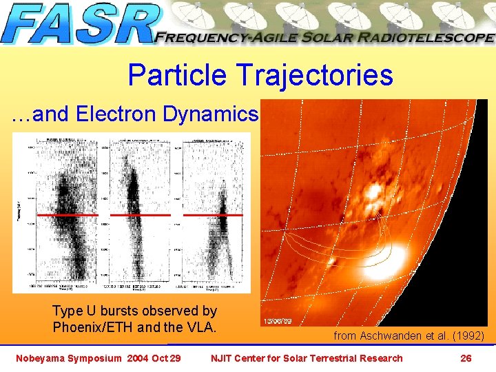 Particle Trajectories …and Electron Dynamics Type U bursts observed by Phoenix/ETH and the VLA.
