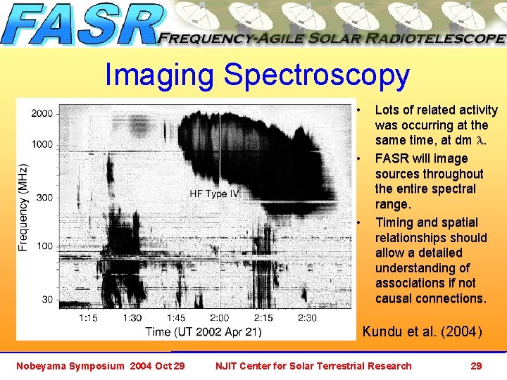 Imaging Spectroscopy • • • Lots of related activity was occurring at the same