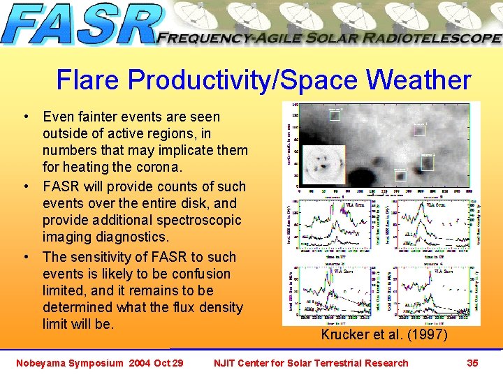 Flare Productivity/Space Weather • Even fainter events are seen outside of active regions, in