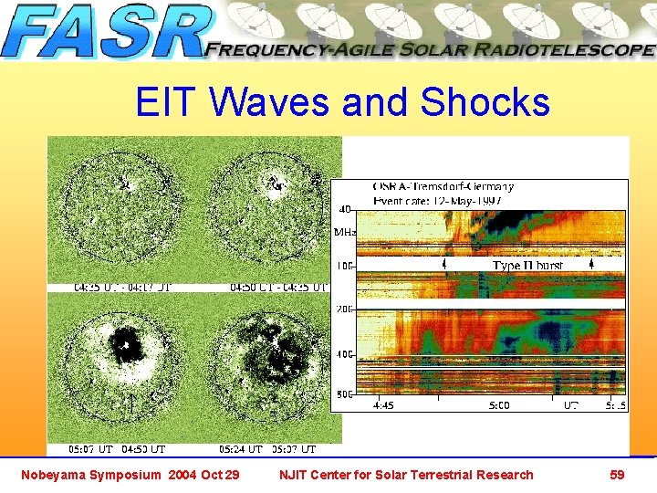 EIT Waves and Shocks Nobeyama Symposium 2004 Oct 29 NJIT Center for Solar Terrestrial