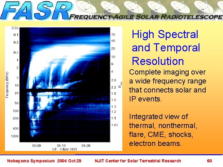 High Spectral and Temporal Resolution Complete imaging over a wide frequency range that connects