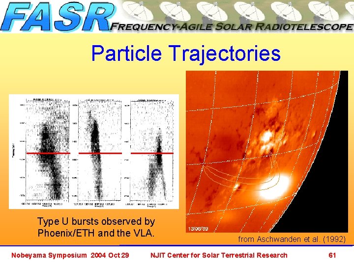 Particle Trajectories Type U bursts observed by Phoenix/ETH and the VLA. Nobeyama Symposium 2004
