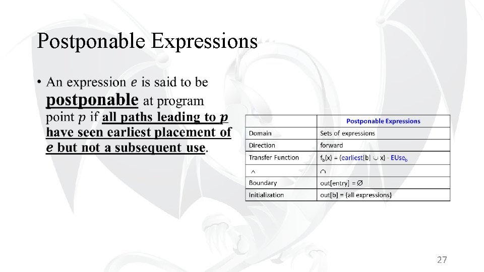 Postponable Expressions • 27 