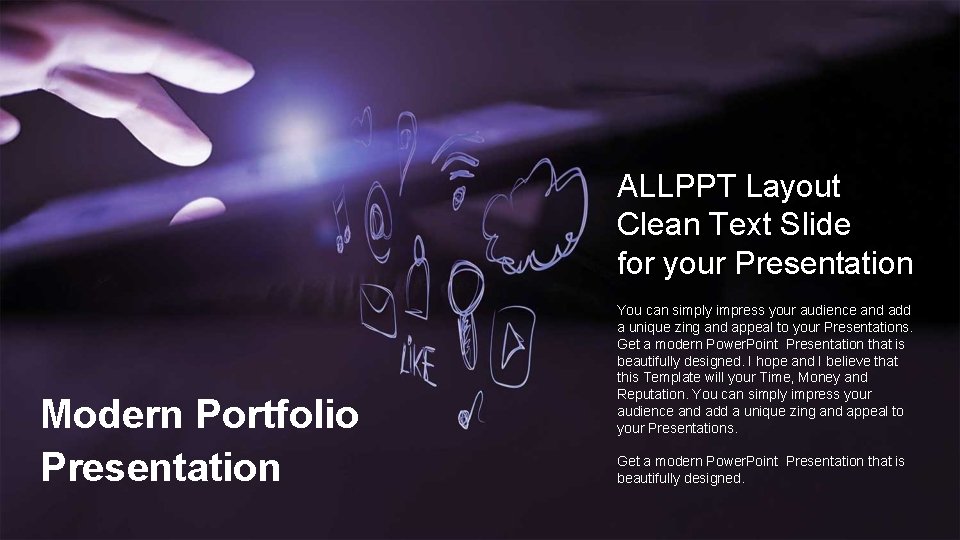 ALLPPT Layout Clean Text Slide for your Presentation Modern Portfolio Presentation You can simply