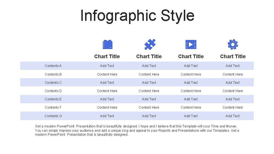 Infographic Style Chart Title Contents A Add Text Contents B Content Here Contents C