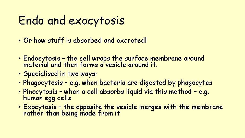 Endo and exocytosis • Or how stuff is absorbed and excreted! • Endocytosis –