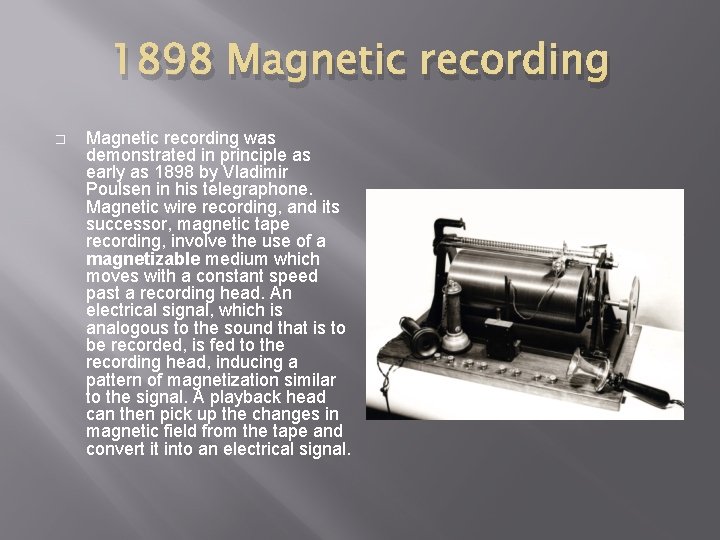 THE PROGRESS OF AUDIO TECHNOLOGY Brandon Halleran 1857