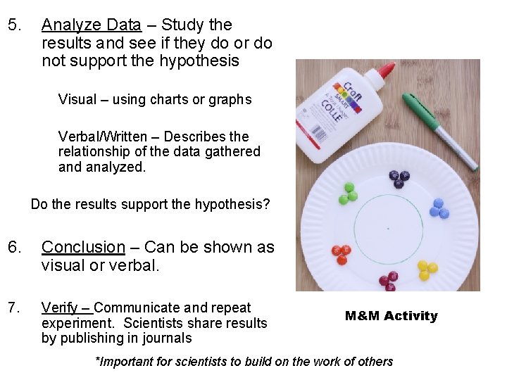 5. Analyze Data – Study the results and see if they do or do