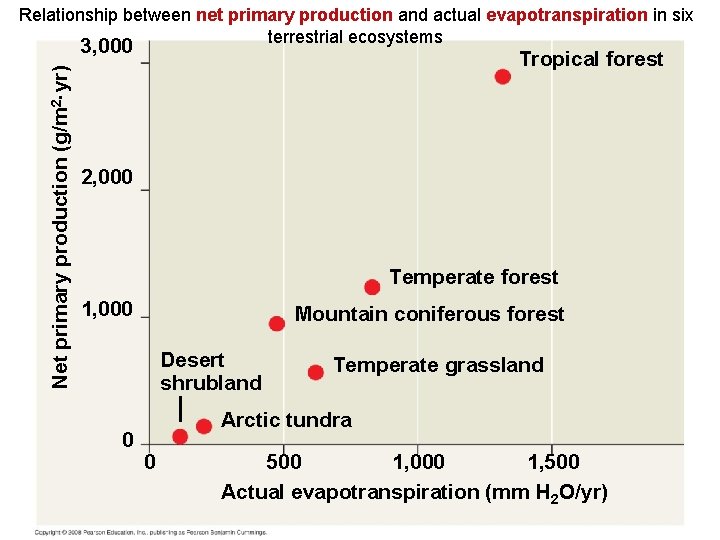 Relationship between net primary production and actual evapotranspiration in six terrestrial ecosystems Net primary