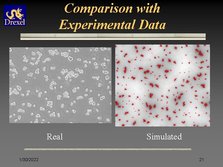Comparison with Experimental Data Real 1/30/2022 Simulated 21 