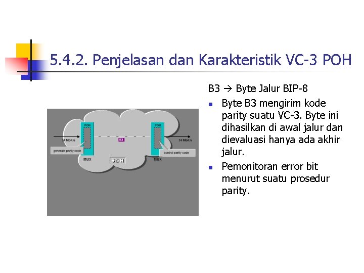 5. 4. 2. Penjelasan dan Karakteristik VC-3 POH B 3 Byte Jalur BIP-8 n