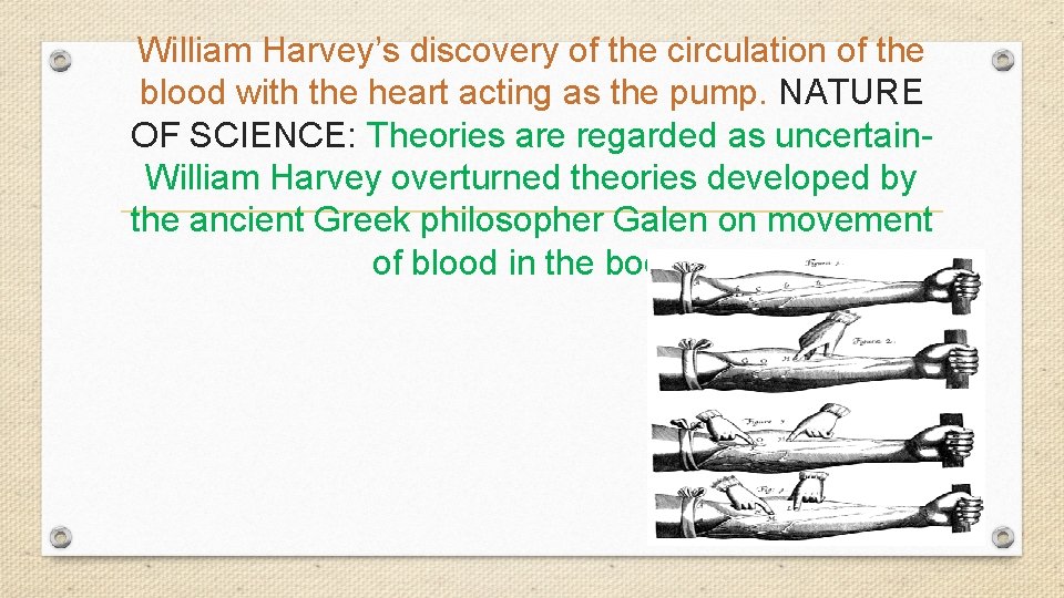 William Harvey’s discovery of the circulation of the blood with the heart acting as