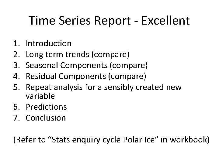Time Series Report - Excellent 1. 2. 3. 4. 5. Introduction Long term trends