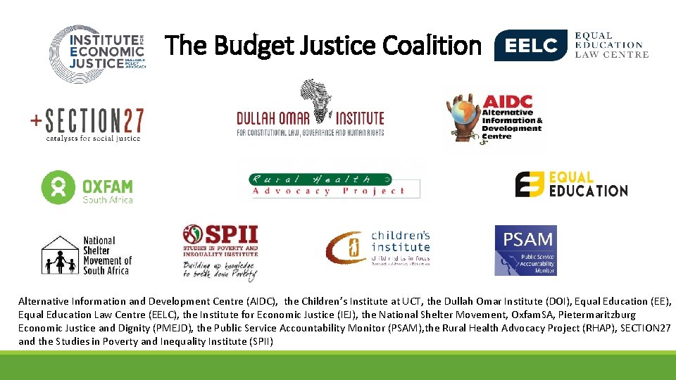 The Budget Justice Coalition Alternative Information and Development Centre (AIDC), the Children’s Institute at