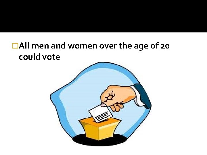 �All men and women over the age of 20 could vote 