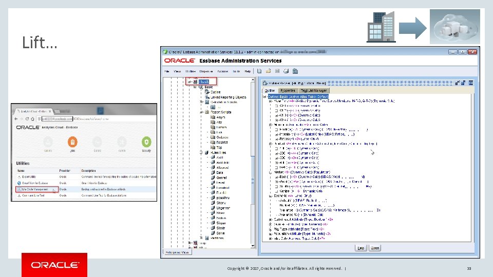 Lift… Copyright © 2017, Oracle and/or its affiliates. All rights reserved. | 38 
