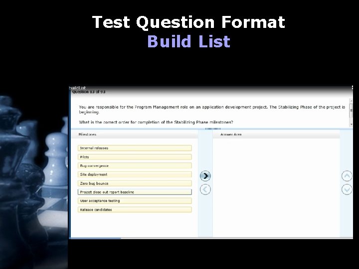 Test Question Format Build List 