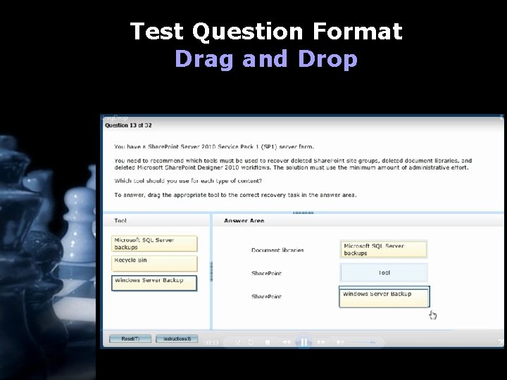 Test Question Format Drag and Drop 
