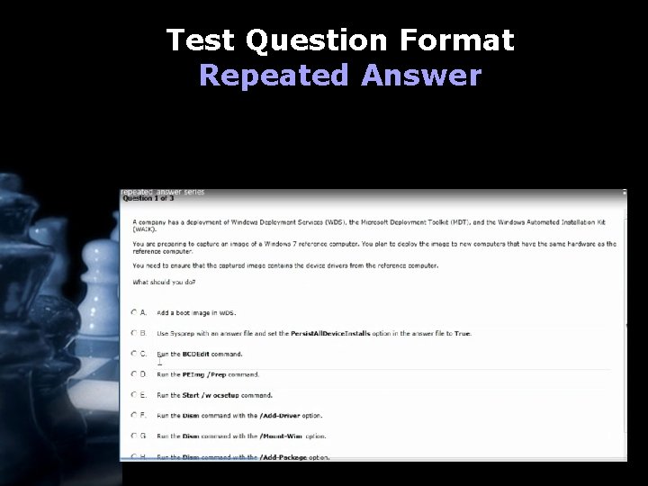 Test Question Format Repeated Answer 