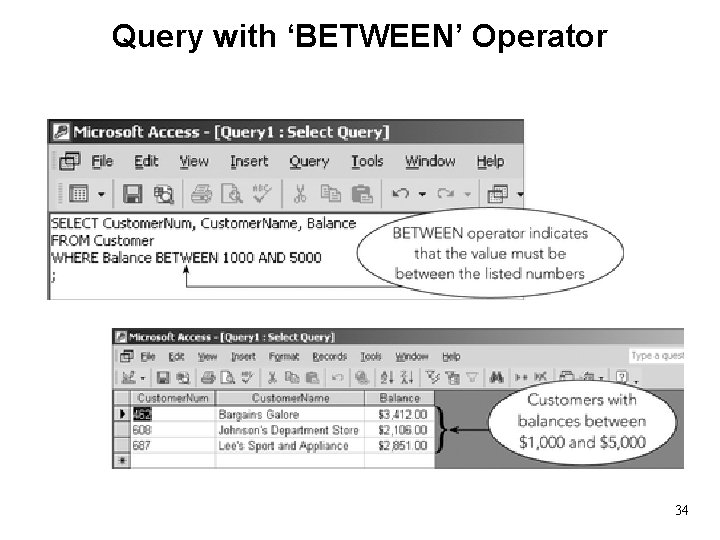 Query with ‘BETWEEN’ Operator 34 