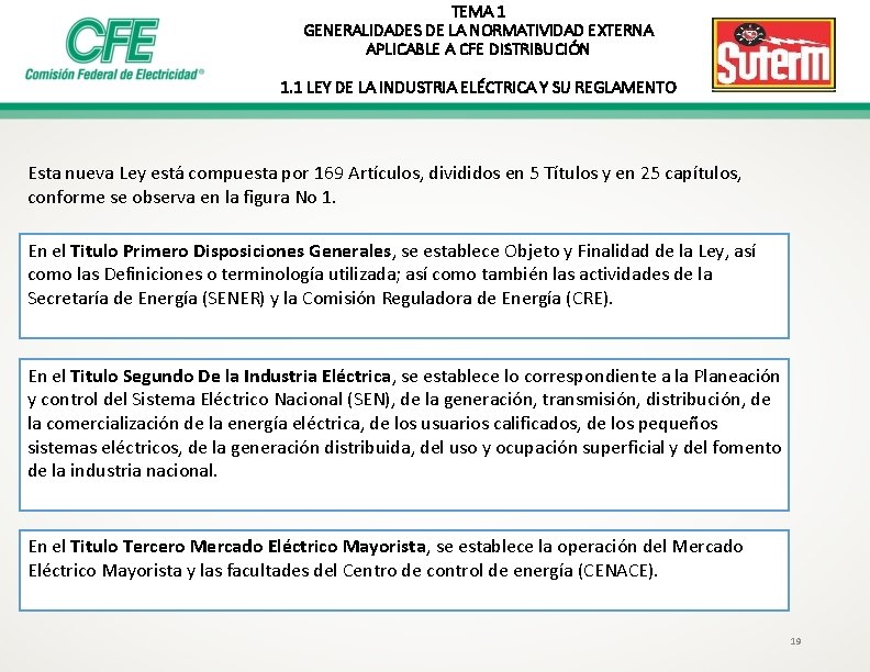 TEMA 1 GENERALIDADES DE LA NORMATIVIDAD EXTERNA APLICABLE A CFE DISTRIBUCIÓN 1. 1 LEY