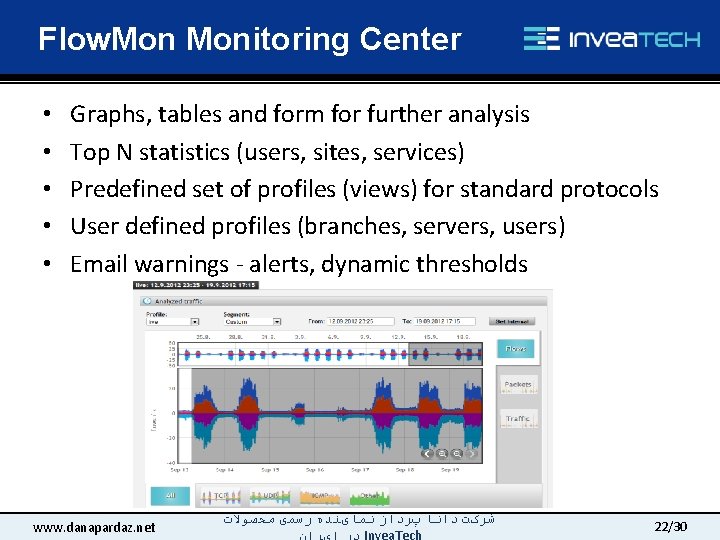 Flow. Monitoring Center • • • Graphs, tables and form for further analysis Top