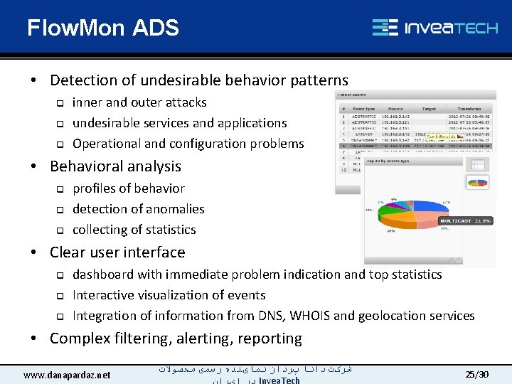 Flow. Mon ADS • Detection of undesirable behavior patterns q q q inner and