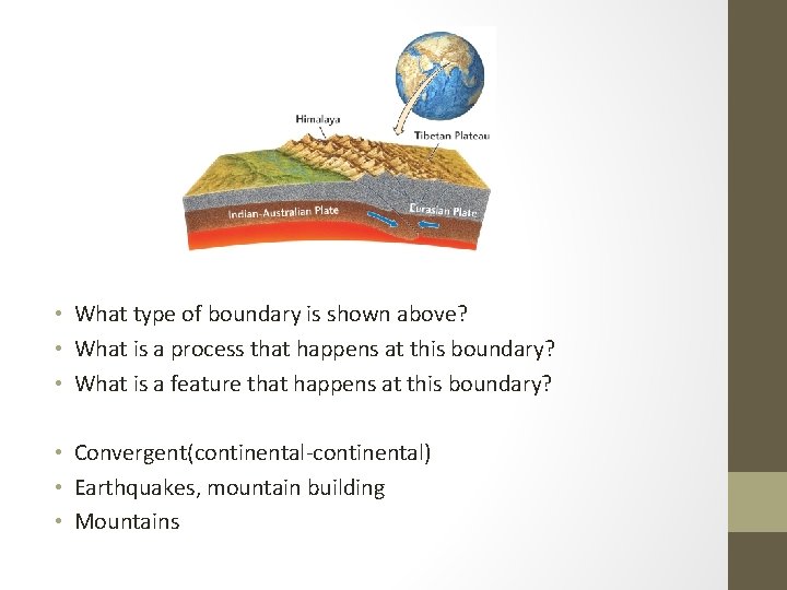  • What type of boundary is shown above? • What is a process