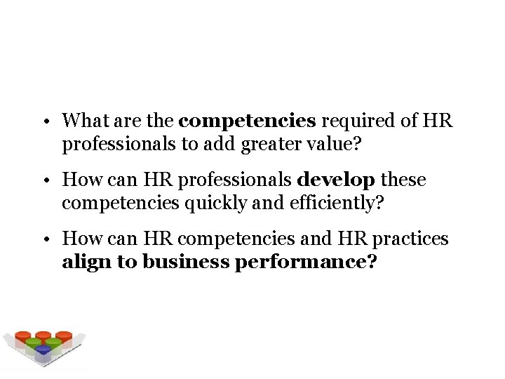 Section Page HR Competency Model Objectives Review HR