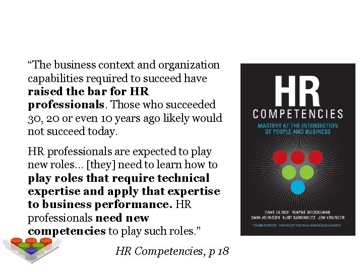 Round 5 Results – HR Landscape “The business context and organization capabilities required to