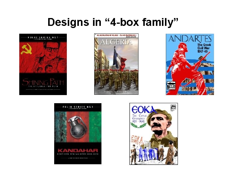 Designs in “ 4 -box family” 