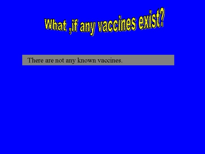 There are not any known vaccines. 