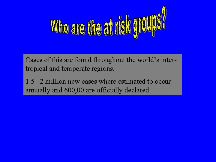 Cases of this are found throughout the world’s intertropical and temperate regions. 1. 5