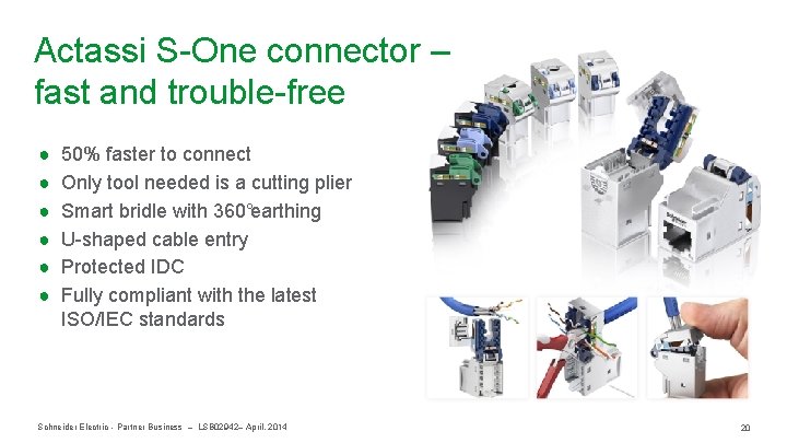 Actassi S-One connector – fast and trouble-free ● ● ● 50% faster to connect