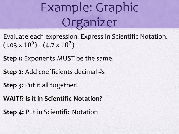Example: Graphic Organizer 
